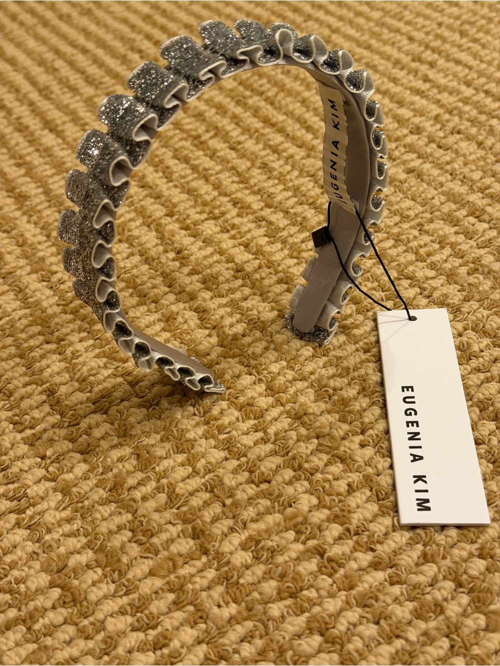 Eugenia Kim Rafaela Headband Metallic Silver NWT - Picture 5 of 7